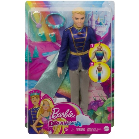 Lalka Ken Barbie Dreamtopia Syrena Przemiana GTF93